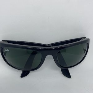 VINTAGE B&L RAY-BAN L2870 VWAO BLACK BALORAMA WRAP SUNGLASSES